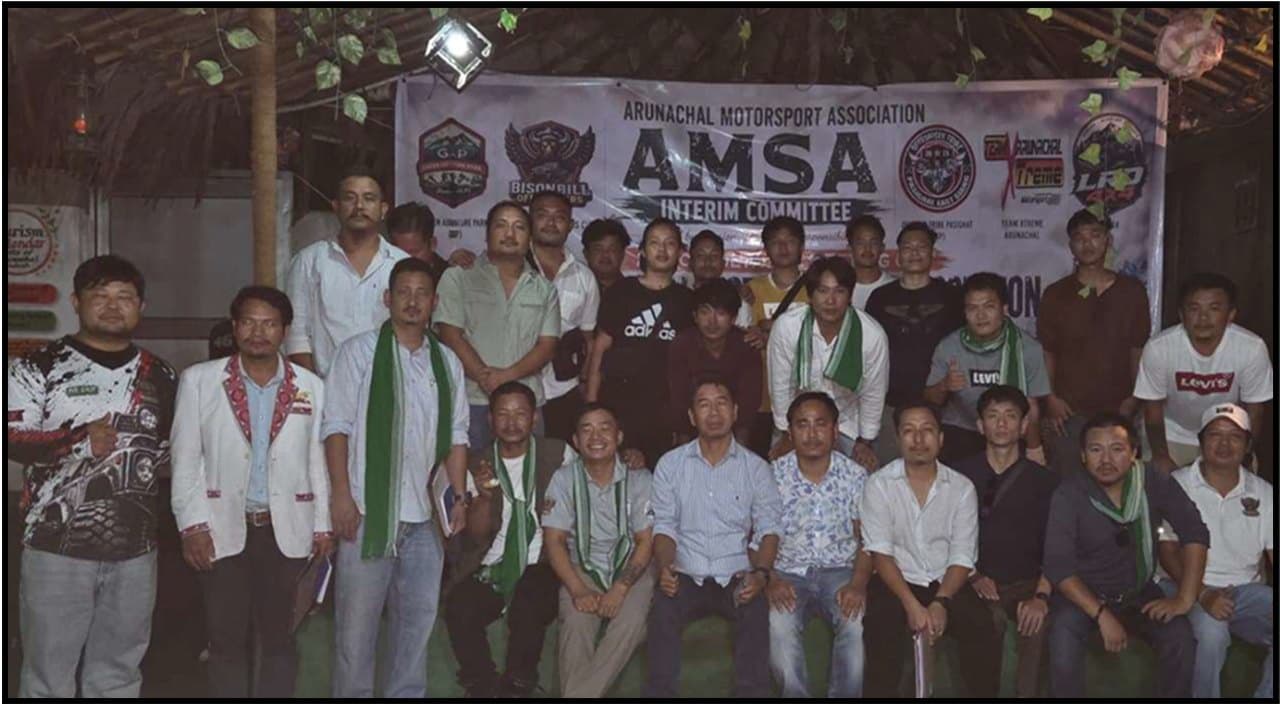 Delegates of the participating motorsport clubs assembled for the group photograph at the 2nd Consultative Meeting, Likabali.